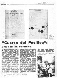 Guerra del Pacífico, una edición oportuna.  [artículo]