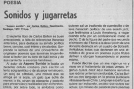 Sonidos y jugarretas  [artículo] Jaime Quezada.