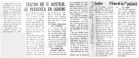 Teatro de U. Austral se presenta en Osorno.