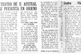Teatro de U. Austral se presenta en Osorno.