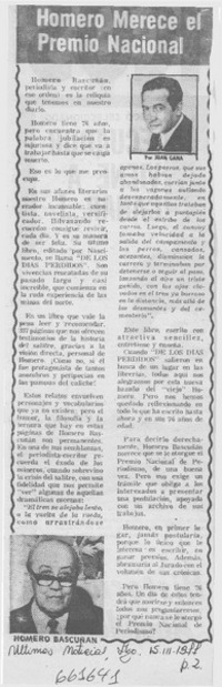 Homero merece el Premio Nacional