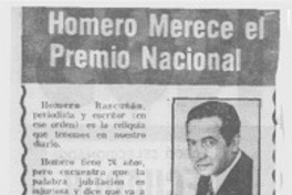 Homero merece el Premio Nacional