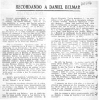 Recordando a Daniel Belmar.