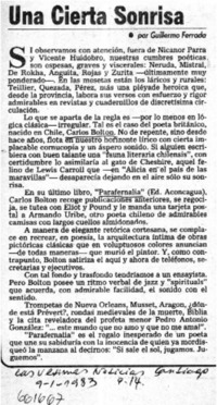 Una Cierta sonrisa  [artículo] Guillermo Ferrada.