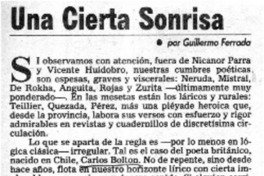 Una Cierta sonrisa  [artículo] Guillermo Ferrada.