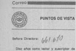 Puntos de vista  [artículo] Vicente Délano.