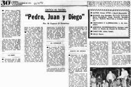 Pedro, Juan y Diego"  [artículo] M. Eugenia Di Doménico.