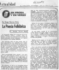 La poesía folklórica  [artículo] Rodrigo Serrano Bombal.