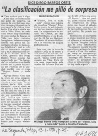 "La clasificación me pilló de sorpresa".  [artículo]