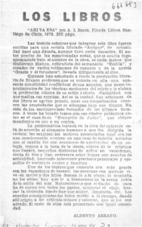 Ahí va esa"  [artículo] Alberto Arraño Acevedo.