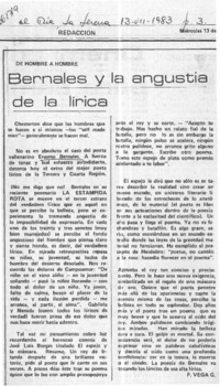 Bernales y la angustia de la lírica  [artículo] P. Vega G.