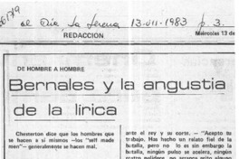 Bernales y la angustia de la lírica  [artículo] P. Vega G.