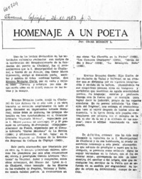 Homenaje a un poeta  [artículo] Omar Monroy L.