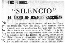 Silencio", el libro de Ignacio Bascuñán.  [artículo] Valentín Alvarez.
