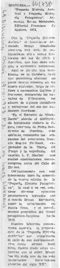 Pequeña historia austral y pequeña historia patagónica.  [artículo]