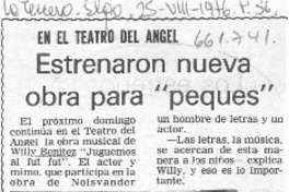 Estrenaron nueva obra para "peques".  [artículo]