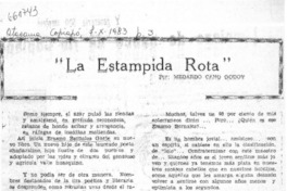 La Estampida rota"  [artículo] Medardo Cano Godoy.