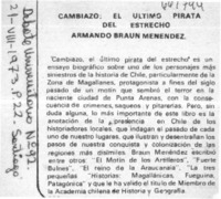 Cambiazo: el último pirata del estrecho.  [artículo]