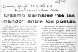 Erasmo Bernales "se las mandó" entre los poetas.  [artículo]