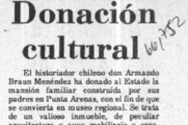 Donación cultural.  [artículo]
