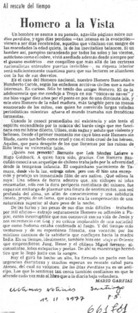 Homero a la vista  [artículo] Mario Garfias.
