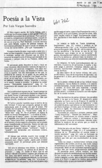 Poesía a la vista  [artículo] Luis Vargas Saavedra.