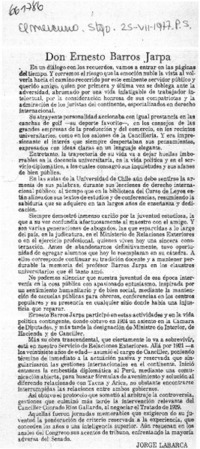 Don Ernesto Barros Jarpa  [artículo] Jorge Labarca.