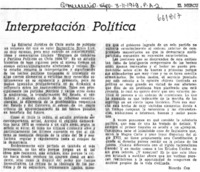Interpretación política.  [artículo]