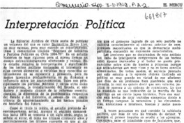 Interpretación política.  [artículo]