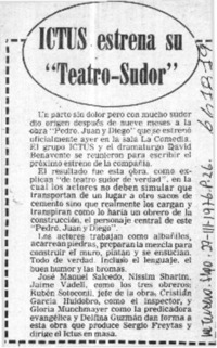 El Ictus estrena su "Teatro-sudor".  [artículo]