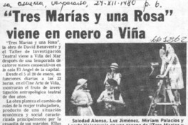 Tres Marías y una Rosa" viene en enero a Viña.  [artículo]