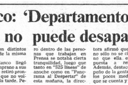 Marta Blanco, 'Departamento de prensa de Canal 11 no puede desaparecer'.  [artículo]