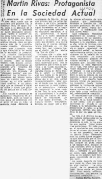 Martín Rivas, protagonista en la sociedad actual  [artículo] Nelson Barría Navarro.