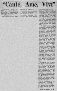 Canté, amé, viví"