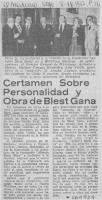 Certamen sobre personalidad y obra de Blest Gana.  [artículo]