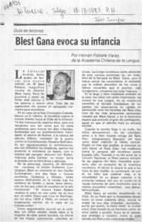 Blest Gana evoca su infancia  [artículo] Hernán Poblete Varas.