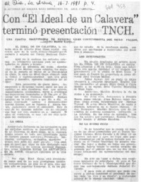 Con "El ideal de un calavera" terminó presentación TNCH  [artículo] IRA