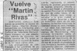 Vuelve "Martín Rivas".  [artículo]