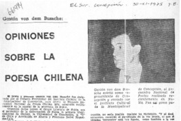 Opiniones sobre la poesía chilena.  [artículo]