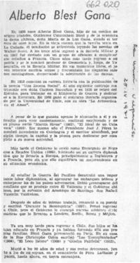 Alberto Blest Gana.  [artículo]