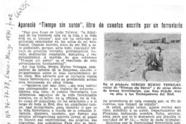 Apareció "Tiempo sin surco", libro de cunetos escrito por un ferroviario.  [artículo]