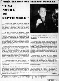 Una Noche de septiembre  [artículo] Liballe.
