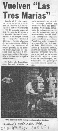 Vuelven "Las Tres Marías y una Rosa".  [artículo]