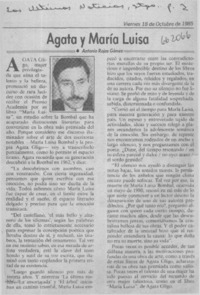 Agata y María Luisa  [artículo] Antonio Rojas Gómez.