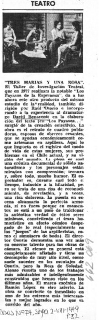 Tres Marías y una Rosa".  [artículo]