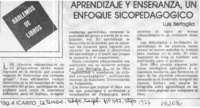 Aprendizaje y enseñanza, un enfoque sicopedagogico.  [artículo]