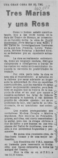 Tres Marías y una Rosa".  [artículo]