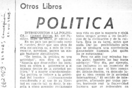 Introducción a la política  [artículo] E. P.