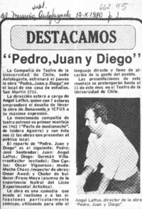 Pedro, Juan y Diego".  [artículo]