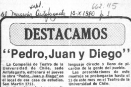 Pedro, Juan y Diego".  [artículo]